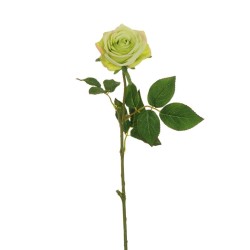 Lot de 24 Rose d'équateur avec 3 feuilles, tête ø 9 cm, 65 cm artificielle rouge 