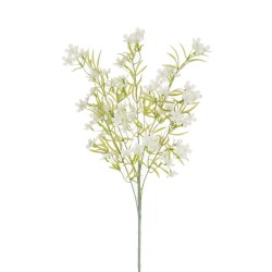 Lot de 24 Tige de bovardia x5 avec feuilles en plastique flocées, 70 cm artificiel blanc n° 2 