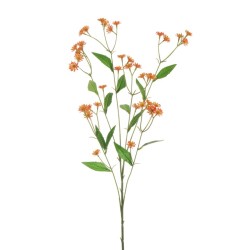 Lot de 48 Mini daisy tige x6 avec fleurs en plastique et feuilles en tissu, 84 cm artificielle orange 