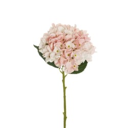 Lot de 12 Hortensia juliet avec 3 feuilles, tête ø 18 cm, fleur ø 4,5 cm, 50 cm artificielle rose 