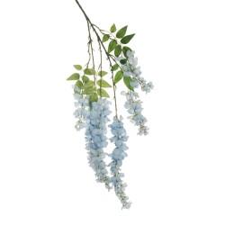 Lot de 12 Glycine de chine suspendue x6 avec 4 feuilles, 110 cm artificiel bleu clair n° 4 