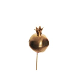 Lot de 48 Pomme de grenade avec tige en bois, ø 6 cm, 15 cm sac de 8 pièces artificiel or n° 2 