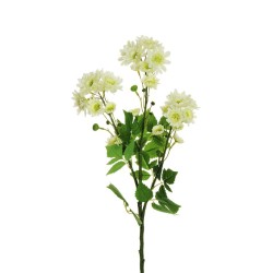 Lot de 12 Chrysanthème en bruyère x3, 78 cm artificiel blanc n° 1 