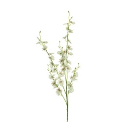 Lot de 24 Branches d'orchidée oncidium x5, 92 cm artificiel blanc 