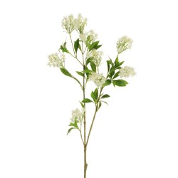 Lot de 12 Branche longue de calycanthus x2 avec feuilles réalistes et tige enduite, 108 cm artificielle blanc 