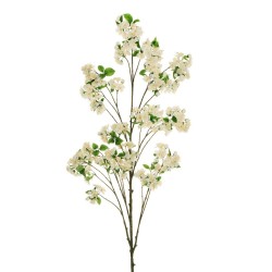 Lot de 4 Branche géante de fleurs de pommier avec tige enduite, 190 cm artificielle crème 