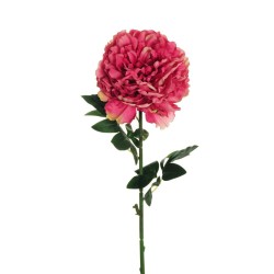 Lot de 12 Pivoine géante avec 3 jeux de feuilles, tête ø 21 cm, 82 cm artificielle fuchsia 