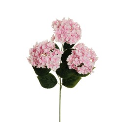 Lot de 12 Impression 3d hortensia arborescens tige x3 avec 10 feuilles, tête ø 17 cm, pétale ø 3,5 cm, 70 cm artificielle rose 