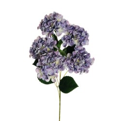 Lot de 12 Impression 3d tige d'hortensia x5 avec 10 feuilles, tête ø 14 cm, pétale ø 6 cm, 70 cm artificielle lavande lilas 