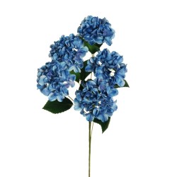 Lot de 12 Impression 3d tige d'hortensia x5 avec 10 feuilles, tête ø 14 cm, pétale ø 6 cm, 70 cm artificielle bleu tt lavande 
