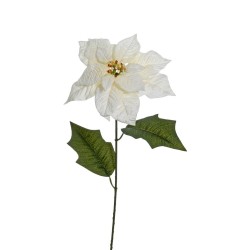 Lot de 12 - Poinsettia artificiel, 70 cm - blanc 