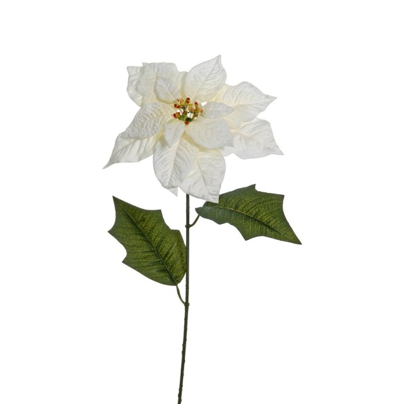 Lot de 12 - Poinsettia artificiel, 70 cm - blanc 