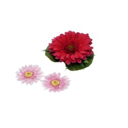 Lot de 24 - Marguerite gerbera artificielle flottante, 11 cm - rose 