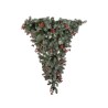 Sapin de Noël artificiel pin inversé enneigé avec baies et pommes de pin, 150 cm - vert enneigé 