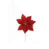 Lot de 144 - Pic artificiel de poinsettia sur fil, 10 cm - rouge 