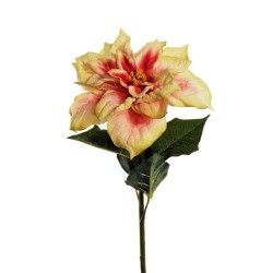 Lot de 12 - Tige artificielle de poinsettia, 56 cm - vert 