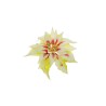 Lot de 48 - Tête artificielle de poinsettia avec glace, D. 20 cm - crème rose vert 