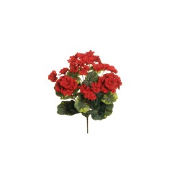 Lot de 24 - Buisson artificiel de géraniums X7, 36 cm - rouge 