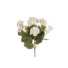 Lot de 24 - Buisson artificiel de géraniums X7, 36 cm - blanc 