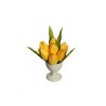Lot de 8 - Tulipe artificielle sur coquetier céramique, 12,5 cm - jaune marron 