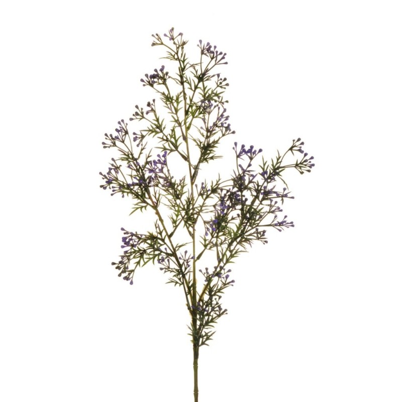 Lot de 36 - Tige artificielle de romarin X3 avec mini fleurs, 78 cm - lavande vert 