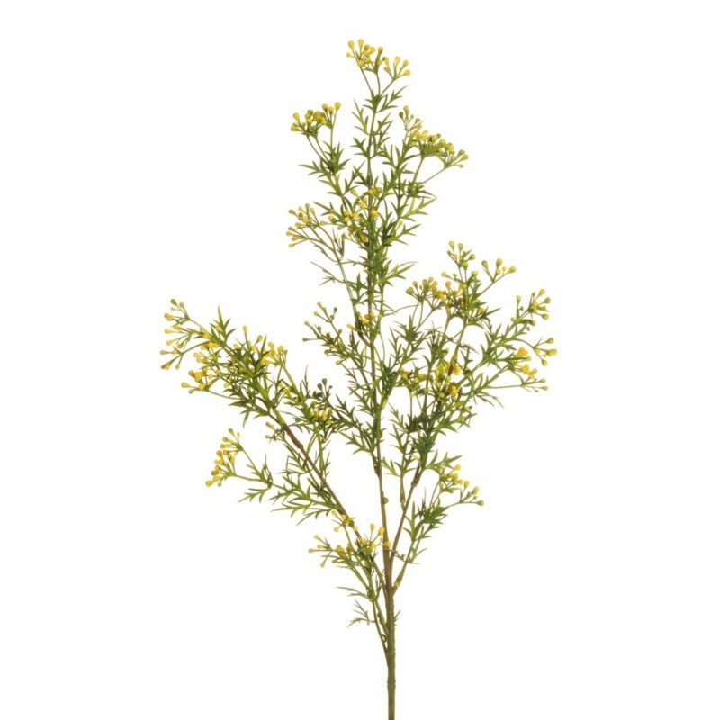 Lot de 36 - Tige artificielle de romarin X3 avec mini fleurs, 78 cm - jaune vert 
