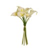 Lot de 12 - Petit bouquet artificiel de callas X7, 34 cm - crème 