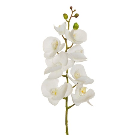 Lot de 12 - Orchidée Phalaenopsis artificielle toucher réel X7, 102 cm - blanc 