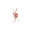 Lot de 144 - Pic artificiel d'anémone en jute à pois, 11 cm - rose 