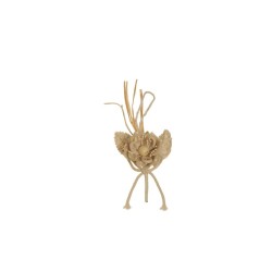 Lot de 144 - Pic artificiel d'anémone en jute à pois, 11 cm - beige 