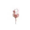 Lot de 144 - Pic artificiel de boutons de rose en jute, 14 cm - rose 