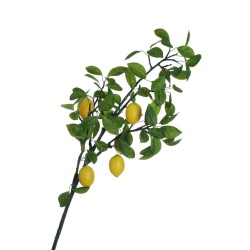 Lot de 4 - Branche artificielle de citrons X5, 120 cm - jaune 