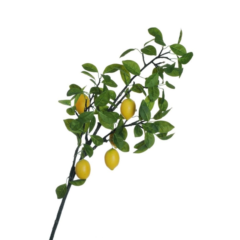 Lot de 4 - Branche artificielle de citrons X5, 120 cm - jaune 