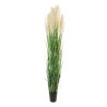 Plante artificielle d'herbe de pampa X7 en pot, 270 cm - crème feuilles vertes 