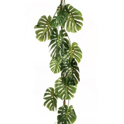 Lot de 6 - Guirlande artificielle de monstera toucher réel, 260 cm - vert 