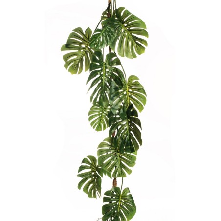 Lot de 6 - Guirlande artificielle de monstera toucher réel, 260 cm - vert 