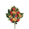 Lot de 6 - Demi-buisson artificiel rose et phalaenopsis X10, 56 cm - orange 