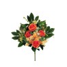 Lot de 6 - Demi-buisson artificiel rose et cymbidium X12, 56 cm - orange 