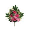 Lot de 6 - Demi-buisson artificiel rose et cymbidium X12, 56 cm - rose 
