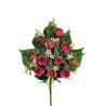 Lot de 6 - Demi-buisson artificiel de mini-roses X11, 56 cm - mauve fuchsia 