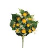 Lot de 6 - Demi-buisson artificiel de mini-renoncules X11, 56 cm - jaune 