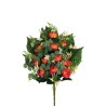 Lot de 6 - Demi-buisson artificiel de mini-renoncules X11, 56 cm - orange 
