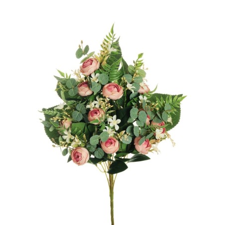 Lot de 6 - Demi-buisson artificiel de mini-renoncules X11, 56 cm - mauve 
