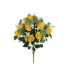 Lot de 6 - Buisson artificiel de mini-roses X11, 49 cm - jaune 