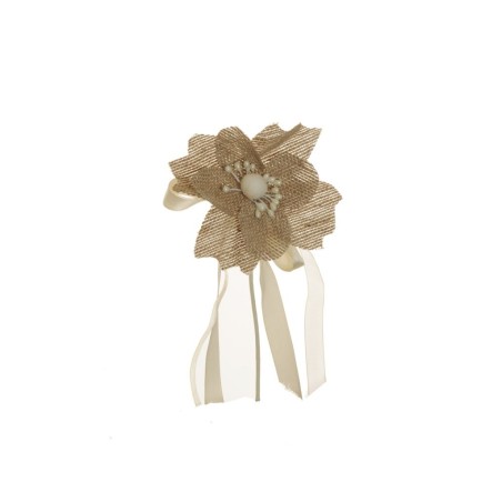 Lot de 144 - Pic artificiel d'hellébore en jute, 13 cm - sable 
