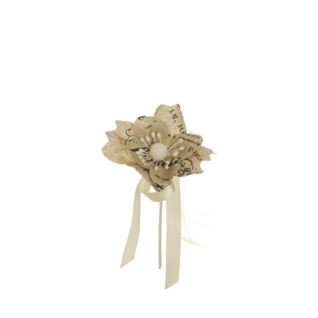Lot de 144 - Pic artificiel d'hellébore en jute vintage, 13 cm - sable imprimé 
