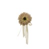 Lot de 144 - Pic artificiel d'hélianthus en jute, 13 cm - sable 