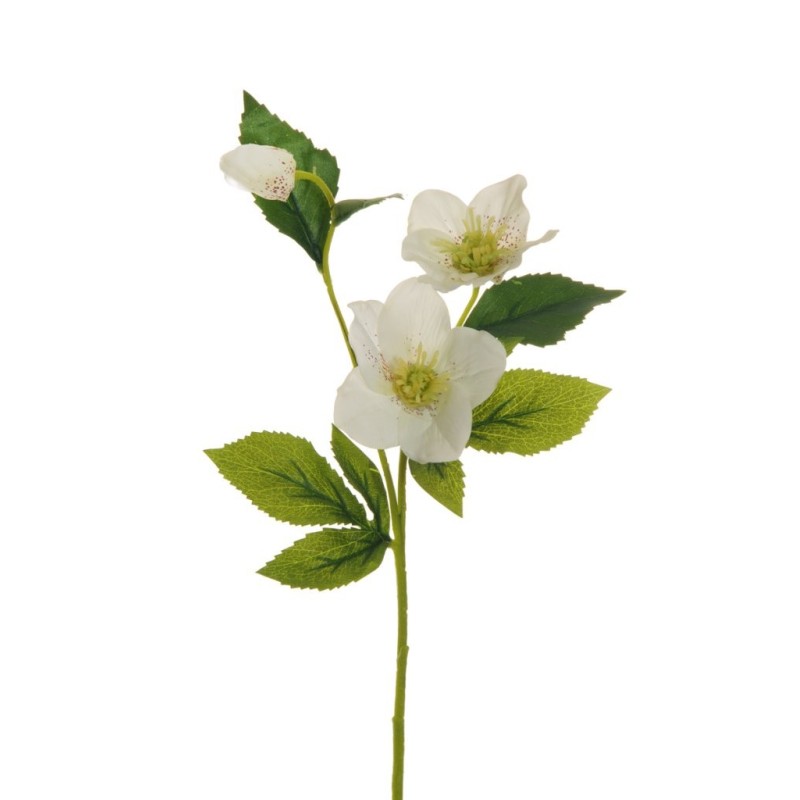 Lot de 36 - Tige artificielle de rose de Noël, 57 cm - crème 