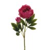Lot de 12 - Tige artificielle de pivoine X2, 66 cm - fuchsia 