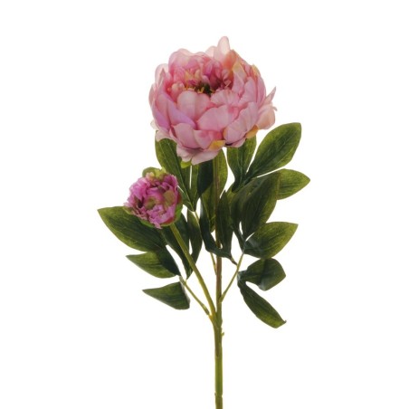 Lot de 12 - Tige artificielle de pivoine X2, 66 cm - mauve vert 
